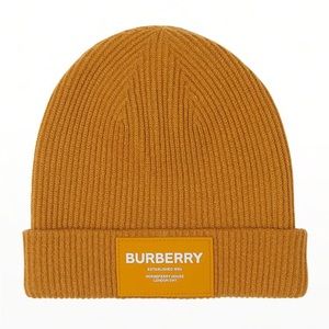 Burberry Ralph Horseferry Logo Rib Wool & Cashmere Beanie